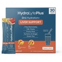 Hydralyte Liver Support + Electrolyte Mix with Milk Thistle, Turmeric, Ginger, Prickly Pear, Green Tea Extract Formulated for Rapid Rehidr (Variety Flavor, 30 Packets)