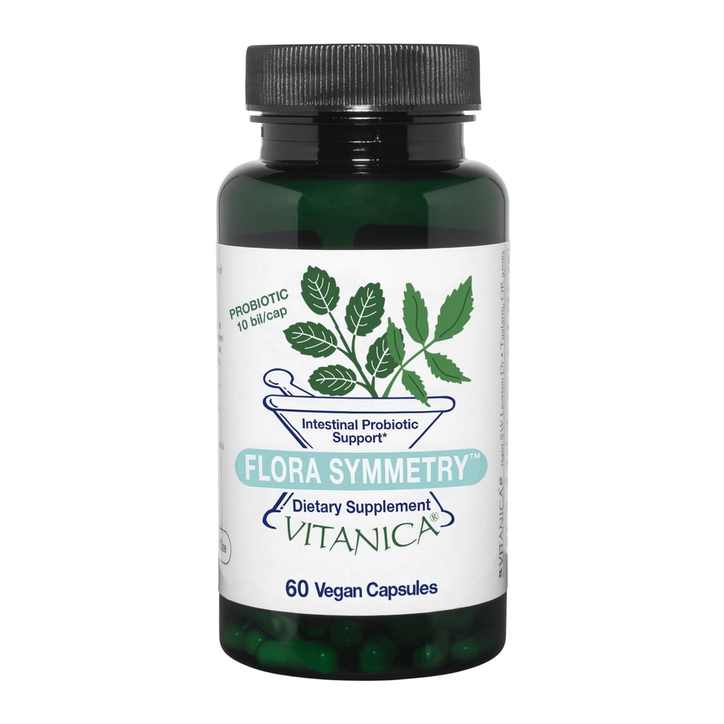 Vitanica Flora Symmetry, Raf Stable Probiyotik Supplement, Dr Formulated Probiyotiks for Women, Probiyotiks for Men and Yetişkinler, Acidofilius Probiyotik, Non-GMO, Vegan, 60 Capsules