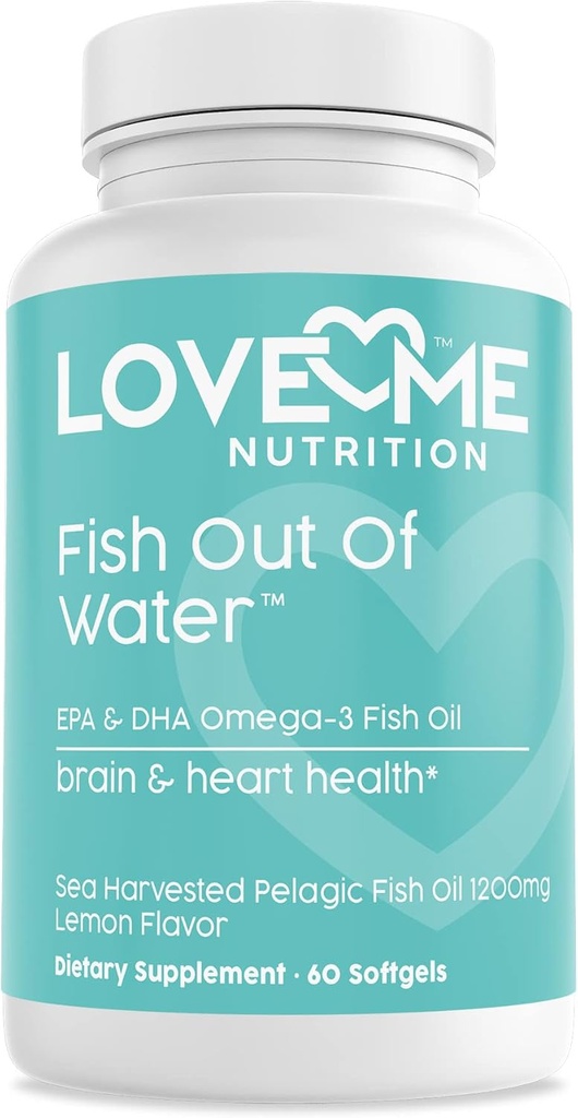 Balık Yağı Omega 3 Supplement – Burpless & Supports Heart Health (60 Hizmet) - EPA & DHA Omega-3 Fatty Acids Brain, Eye, Skin & Joint Health - Natural, Fish Oil Capsules