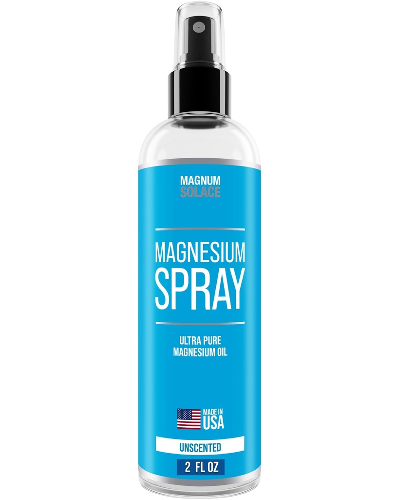 Magnezyum yapıştırıcısı - USP Grade Magnezyum Pure Oil Spray - 2008'den beri ABD'de Made in USA Since 2008 2 oz
