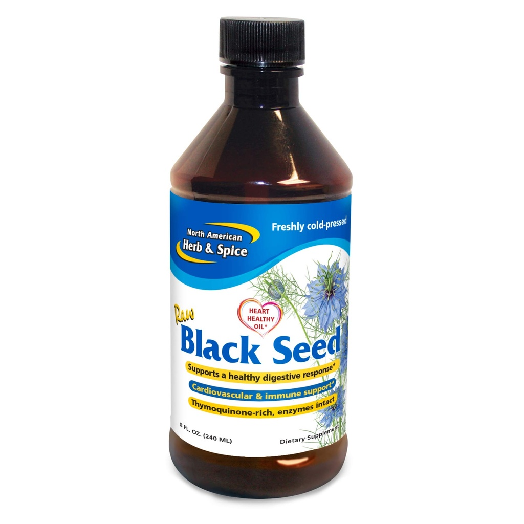 Kuzey Amerika Herb & Spice Black Seed Oil - 8 fl. oz. - Cardiovascular, Digestive & Immune Support - Contains Wild, Mediterranean Oreganol P73 Oregano Oil - Non-GMO - 48 Toplam hizmet