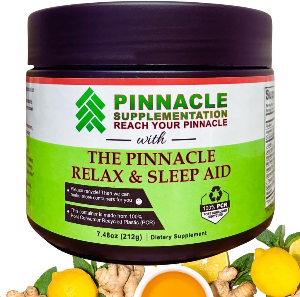 Pinnacle Relax & Sleep Supplement, Sleep Support Supplement with Melatonin, Valerian Root, Ashwagandha, L Theanine, çinko, GABA & Magnezyum for Calming, Natural Lemon Tea Flavoring (30 hizmet)