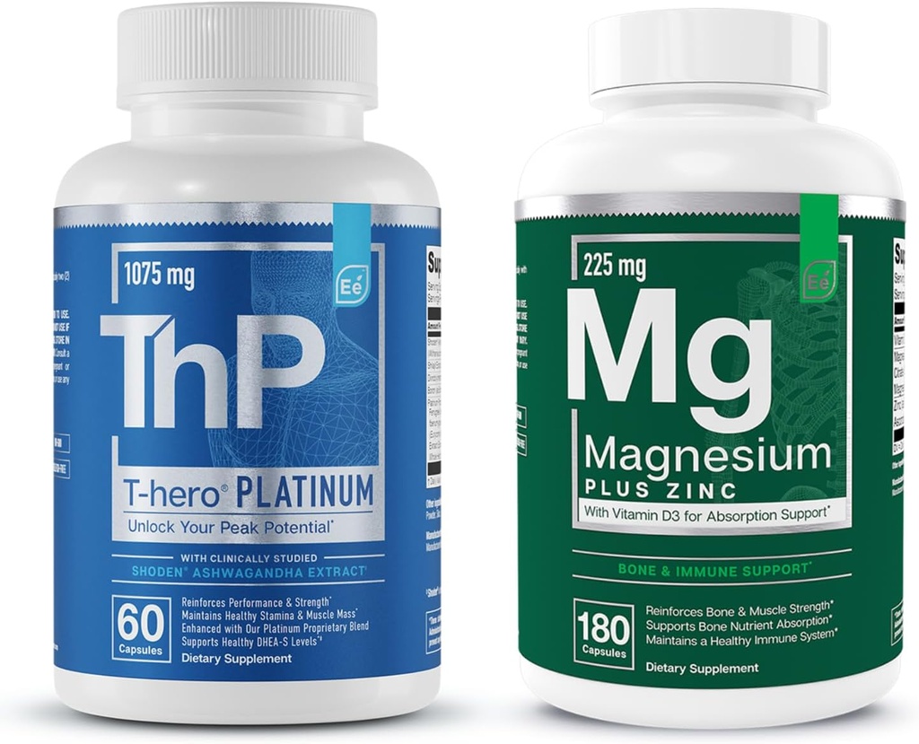 D3 + T-Hero Platinum ile Temel Elements & Magnezyum Vitaminleri | Uyku Immune & Bone + Kas Büyüme Desteği & T-Sağlık