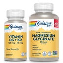 SOLARAY Vitamin D3 K2 ve Glycinate - Bone Health Sche - Kalsiyum Aborps, Nerve, Heart ve Immune Support w / 5000 IU Vitamin D, 350 mg Chelated Magnezyum, 60-Day Garanti, 60.