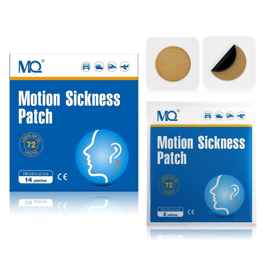MQ 14ct Motion Hastaness Patches Non Drowsy, Sea Hastaness Patches for Cruise Travel Essentials, Water Patch Behind Ear for Car Airplane Altitude Hastaness, Long Last 72H