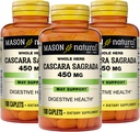 Mason Natural Cascara Sagrada 450 mg, Normal Digestive Function Desteği için herbal Supplement, 100 Caplets (Pack of 3)