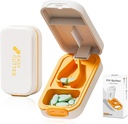Küçük Pill XS, Tiny Pills, Güvenlik Kilit, Easy Open Close, Profesyonel (Beyaz Orange)