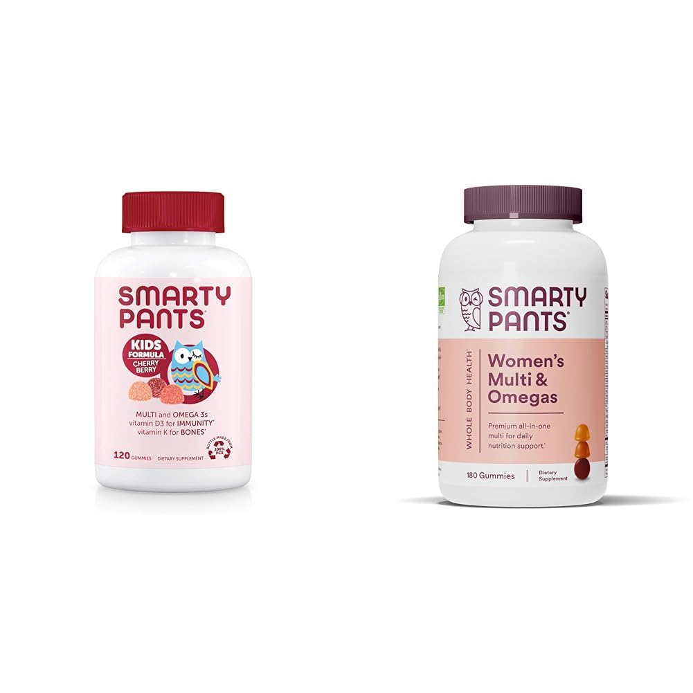 SmartyPants Kids Multivitamin Gummies & Women's Multivitamin Gummies: Omega 3 Fish Oil (EPA/DHA)