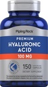 Piping Rock Hyaluronic Acid Supplement | 100 mg | 150 Capsules | Sodyum Hyaluronate | Non-GMO, Gluten Free