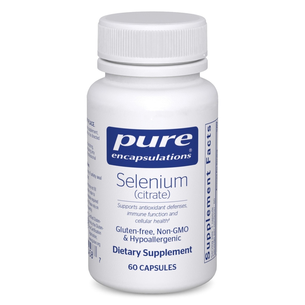 Pure Encapsulations Selenium (Citrate) - Immune System Support & Cellular Health - Antioksi Supplement - Supports Blood Flow* - Gluten Free & Vegan - 60 Capsules