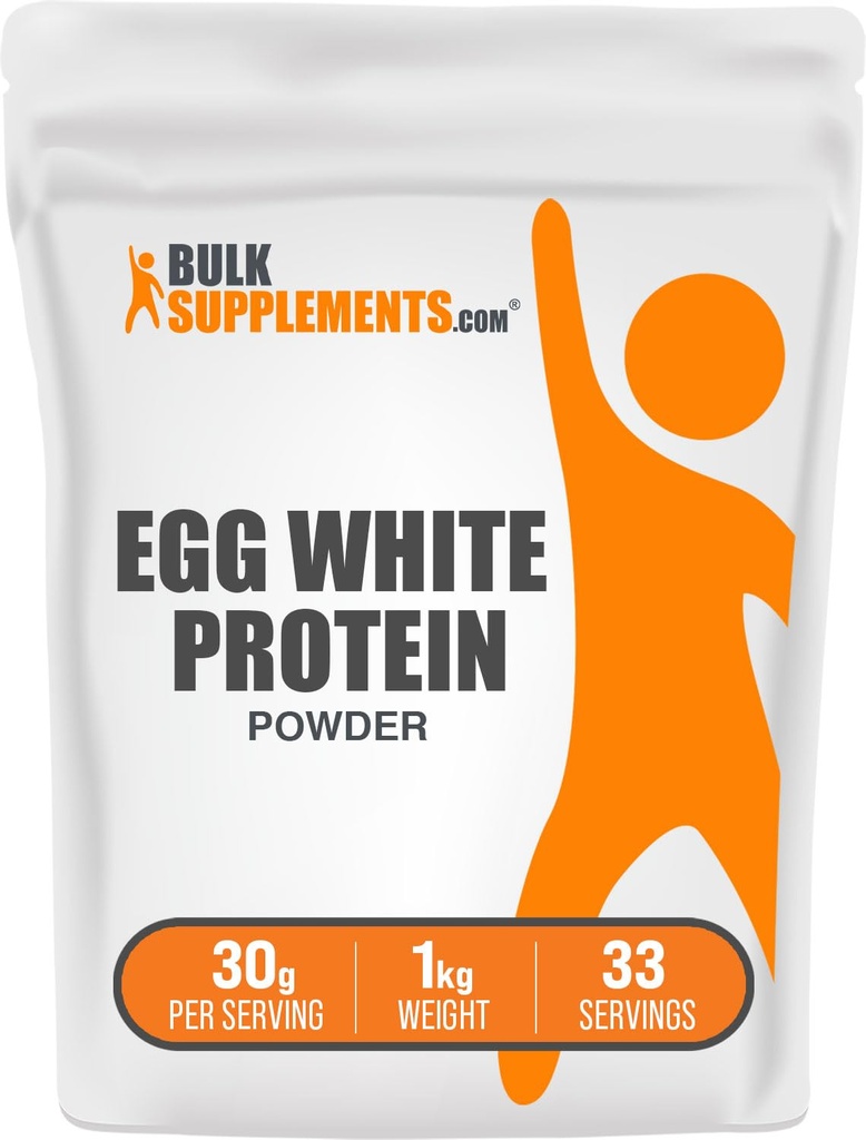 BulkSupplements.com Egg White Protein Toz - Yumurta Beyaz Toz, Lactose Free protein - Unflavored & Dairy Free, 30g per Service, 1 kg (2.2 lbs) (Pazarlamada 1kg (2.2 lbs) (Pazarlamada 1kg (2.2 lbs)