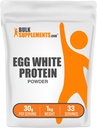 BulkSupplements.com Egg White Protein Toz - Yumurta Beyaz Toz, Lactose Free protein - Unflavored & Dairy Free, 30g per Service, 1 kg (2.2 lbs) (Pazarlamada 1kg (2.2 lbs) (Pazarlamada 1kg (2.2 lbs)