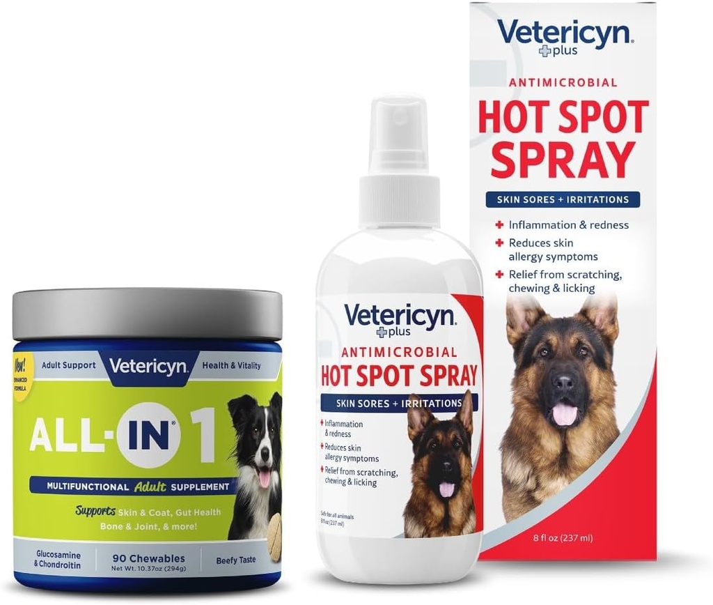 Vetericyn All-in 1 Multi function Dog Supplement and Vetericyn Plus Hot Spot