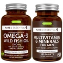Yüksek Abxia Omega-3 Wild Fish Oil + Metilated Men's Multivitamin Sche, 1000 mg EPA & DHA 180 Softgels + Sustained release Multivitamin 180 Tabletler, Igennus tarafından