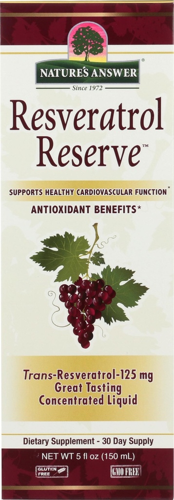 Doğanın Yanıtı Alkol-Free Resveratrol Rezerv 5oz Yoğun Madde | Antioksitlerle Paketlenmiş | Genel Olarak İyi-Being | Immune System Support | Single Count Count