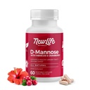 NewLife Naturals D-Mannose Capsules | w/Cranberry and Hibiscus Extracts | Natural Urinary Tract Health Supplement | 1400mg Pure Veggie Powder | 60 Veggie Capsules