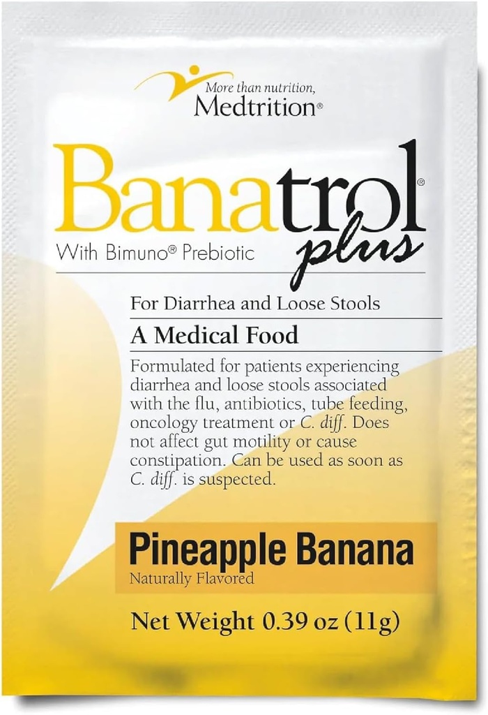 Banatrol® Natural Anti-Diarrheal with Prebiyotiks, Relief from Kronik Diarrhea, IBS, Recurring Diarrhea, Klinik olarak Desteklenen Tıbbi Gıda, Non-Constipating, 25 Hizmetler (Pineapple)