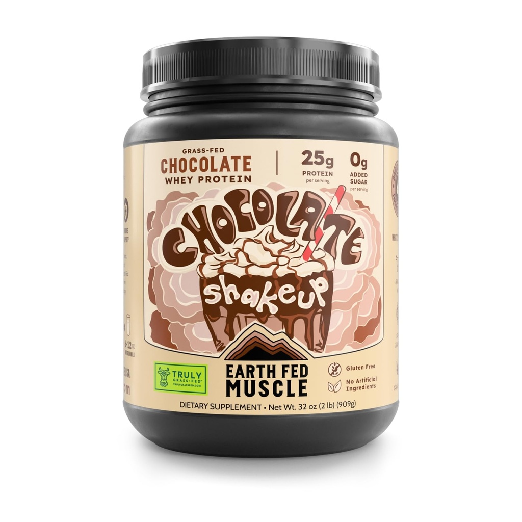 Dünya Fed Kas Chocolate Shakeup Gerçekten Çim Fed Whey Protein Isolate NSF-Cerized. Yapay Malzemeler, Soy Free, Gluten Free, Non-GMO ve Hormon Ücretsiz (2 Pound, 29 Hizmet, Çikolata)