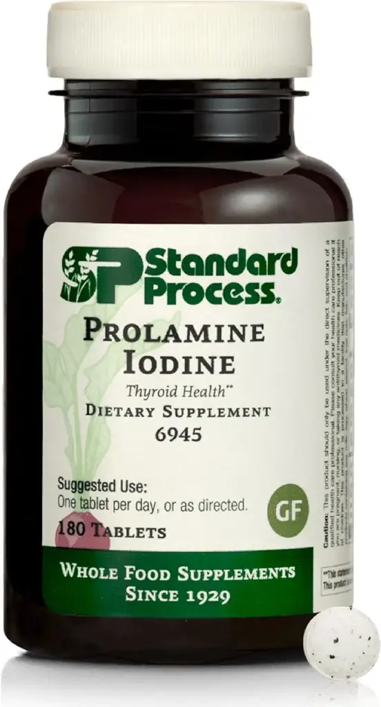 Standart Süreç - Prolamine Iodine - Sağlıklı Iodine Seviyelerini Destekler, Sağlıklı Tiroid Fonksiyonları, Kalsiyum, Iodine, Gluten Free and Vegetarian - 180 Tabletler