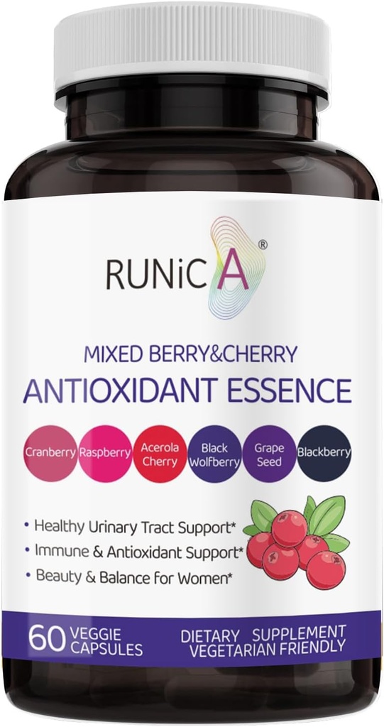 6in1 Cranberry ile Kadınlar için Antioksi Supplement, Grape Tohum & Berry Mix | Beslenme Kompleksi-Skin, Sağlıklı Ağlama, Immune & Urinary Tract Desteği | Vegan Capsules