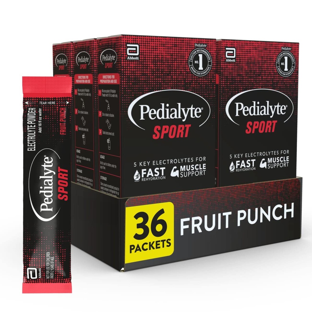 Pedialyte Sport Electrolyte Toz, Kas Desteği için 5 Key Electrolytes for Muscle Support before, During, & After Egzersiz, Fruit, 0.49 Oz Sachets 6 Kont (Pazarlama 6)