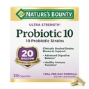 Nature's Bounty Probiyotik 10 Günlük Probiyotik Supplement for Digestive, Immune, and Upper Respiratory Support, Ultra Strength, 30 Capsules 1 Pack