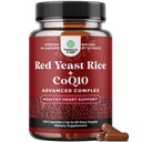 CoQ10 Supplement ile Red Yeast Rice - Gelişmiş Sağlıklı Kalp ve Sağlıklı Kolesterol Seviyeleri Erkekler ve Kadınlar için Formula - Red Yeast Rice 1200 mg Capsules with CoQ10-120 Count