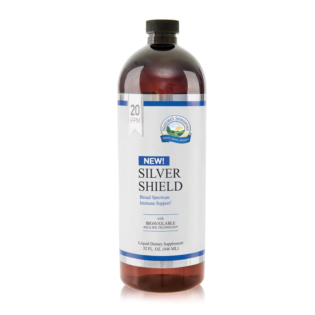 Nature's Sunshine Silver Shield Liquid, 32 Fl Oz | Colloidal Silver Liquid ile Aqua Sol Teknolojisi Immune Destek ve Koruma sağlar