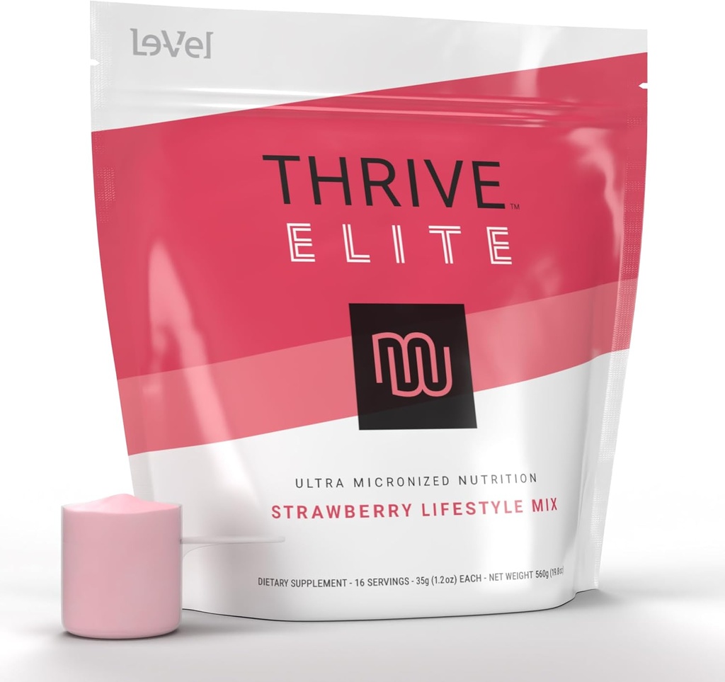 Thrive Elite Protein Shake | Gluten-Free, Protein Ölçeği BCAAs, Probiyotiks & Enzymes | 16 Hizmet - Scoop Serves, Strawberry
