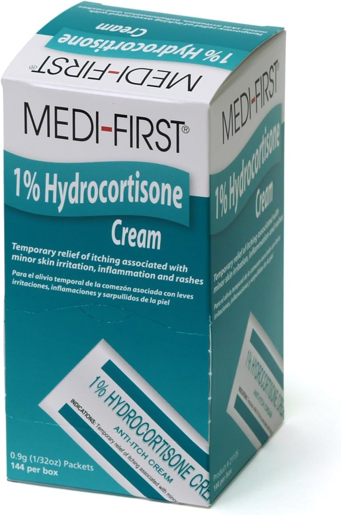 İlk Yardım ve Acil Kitler için Hidrokortisone Anti-Itch Cream Packets, 144 Pack