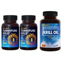 BioEmblem Turmeric Curcumin with Klinik olarak Studied TurmiPure Antarktika Krill Oil Supplement