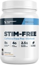 Mix Labs Stim-Free Pre-Workout - Caffeine & Stim Free Pre Workout Toz Doğal olarak Erkekler ve Kadınlar için Beta Alanine Toz, Citrulline Malate, ve elevATP - 30 Hizmet, Peach Mango