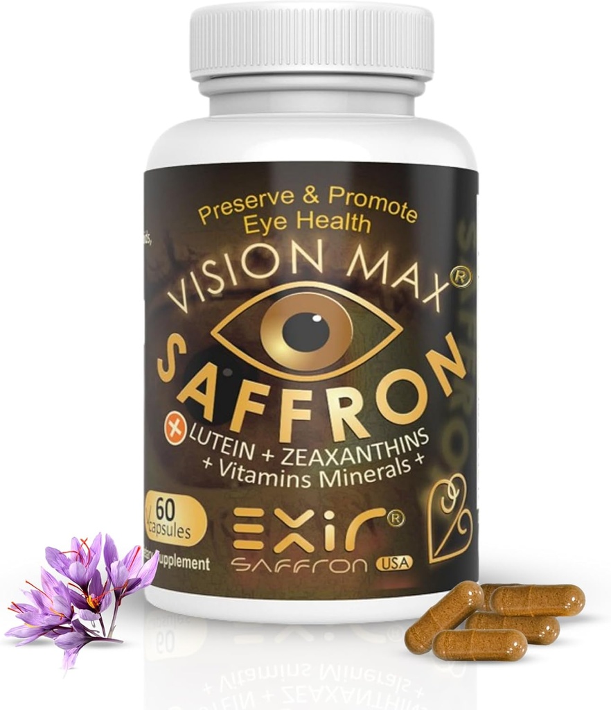 Eyes Vitamin Supplement – Saffron, Lutein & Zeaxanthin – Blue Light Defense, Macular & Retina Destek, Relieves Eye Fatigue & improves Night Vision – 60 Capsules
