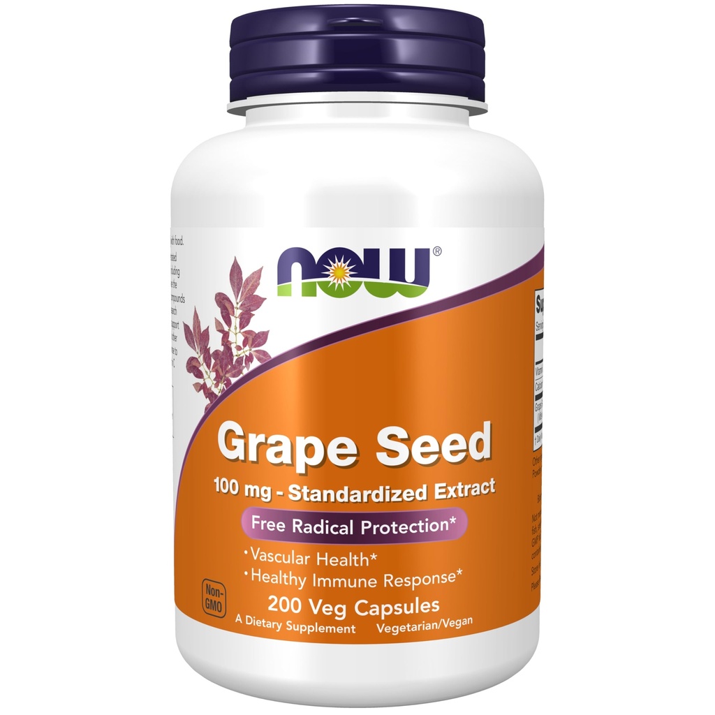 Şimdiye kadar Gıdalar Tamamlar, Grape Tohum 100 mg - Standartlaştırılmış Ekstraksiyon, En Az 90 Polyfenols ile, C vitamini, 200 Veg Capsules ile yüksek derecede yoğunlaştı.