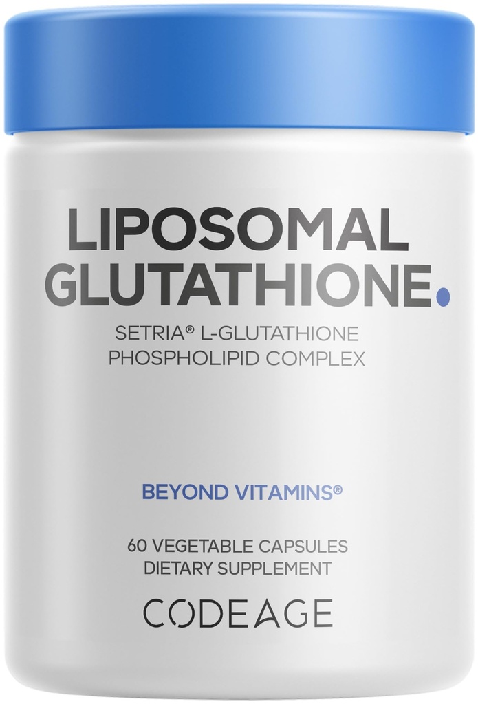 Kodage Liposomal Glutathione Supplement - Pure Reduced Setria L-Glutathione, Liposomal Delivery, Phospholipid Kompleks - Encapsated Glutathione Toz Pills - Vegan, Non-GMO - 60 Capsules