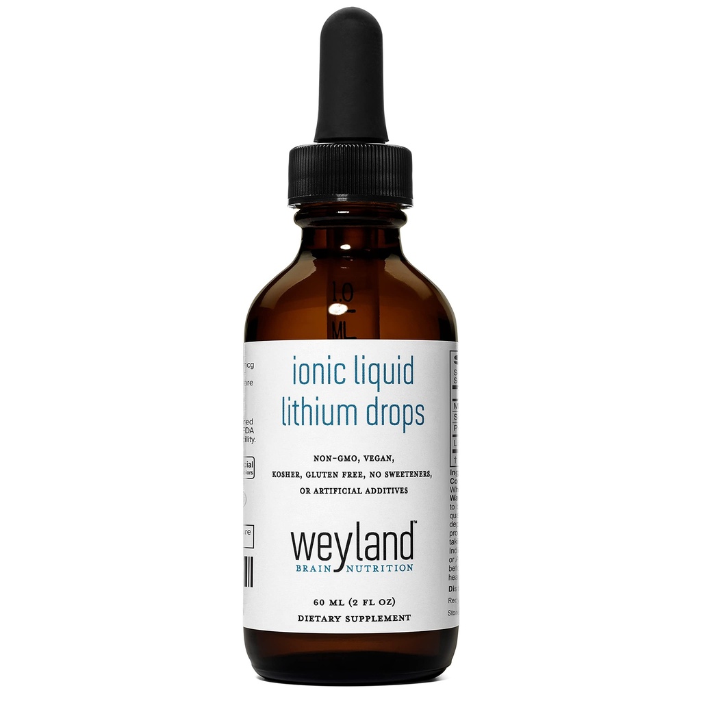 Ionic Liquid Lityum Drops | Magnezyum, sodyum, Pyum, Lityum | Beyin Sağlığı | Trace Mineralleri | 60 mL (2 Fl Oz)