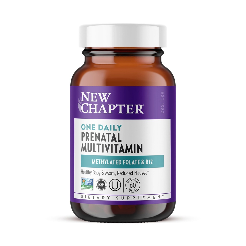 Yeni Bölüm Prenatal Vitaminler, Bir Günlük Prenatal Multivitamin with Metilfolate + Choline for Health Mom & Baby, Gluten Free & Non-GMO, 60