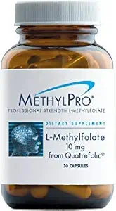 Methyl Pro L Torchfolate 10 mg (Qutrefolic) - Beyin ve Mood Desteği için Profesyonel Güç L-Methylfolate Supplement - MTHFR Supplement (30 Capsules)