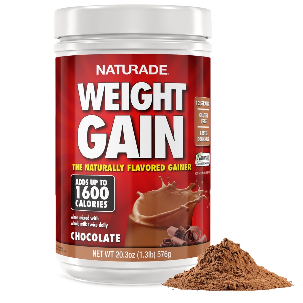 Naturade - Tüm Doğal Ağırlık İçilir Mix - Gluten Free, Delicious Taste, 1600 Calories per Services - Mass Winer w/Carbohidrats & protein - Chocolate 20.3 Ounce (12 hizmet)