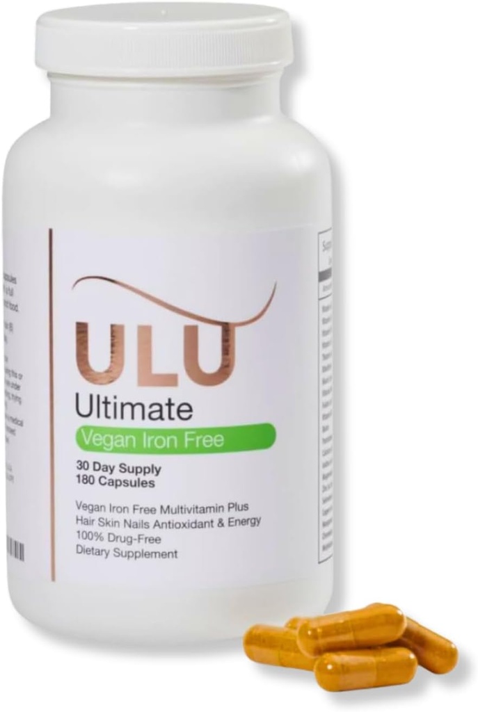 Ultimate Multivitamin: Vegan, Iron Free, Güçlü Saçlar, Skin, & Nails ve Daha İyi Uyku ve Daha Az Stresle Antioksi ve Enerjiyi Geliştirir - 180 Capsules (30-Day Supply)