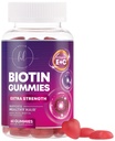 Hair Vitamins Gummies with Biotin 5000 mcg per Serving - Hair Growth Support with Vitamins E & C for Thicker, Stronger & Beautiful Hair - Hair Skin and Nails Vitamin, Gluten Free - 60 Gummies