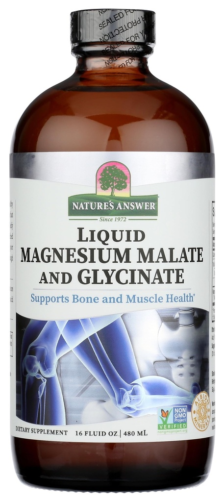 Magnezyum Glycinate & Magnezyum Malate Liquid - 16 Oz Magnezyum Yoğun - Vegan & Gluten-Free - Bone, Muscle, and Cardiovascular Support - All All için Uygun