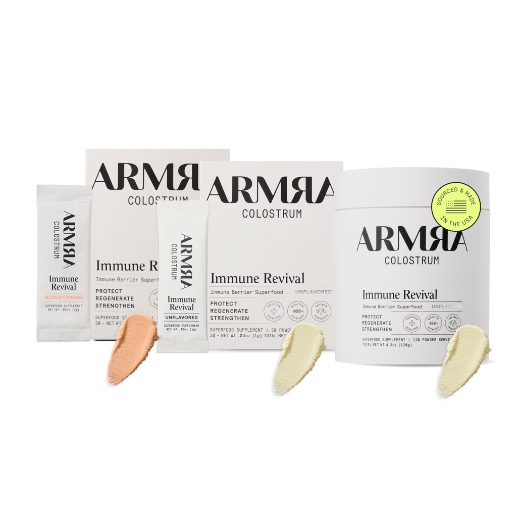 ARMRA ColostrumTM Premium Toz, Grass Fed, Gut Health Bloating Immunity Skin & Hair, Contains 400+ Bioaktif Nutrients, Keto, Gluten & Fat Free (Kan Orange, Unflavored Sche | 180 hizmet)