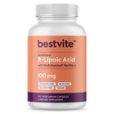 BESTVITE R-Lipoic Acid 100mg Bio-Enhanced® Na-RLA (120 Vejetaryen Capsules) No Stearates - No Flow Agents - Vegan - Non-GMO - Gluten Free
