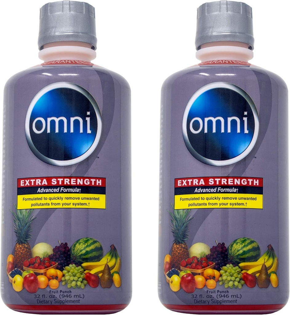 Wellgenix Omni Cleansing Drink, Extra Strength Body Detox, Herbal Cleanse Detox Liquid. Flush Your System, Fruit Punch Flavor, 32 Fl Oz, Premium Detox Desteği (2 Pack)