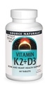 Source Naturals Vitamin K2 + D3 Bone & Heart Health Kompleksi - 400 IU Vitamin D3 & 100 mcg K2 (MK-7) ile - 60 Tablet