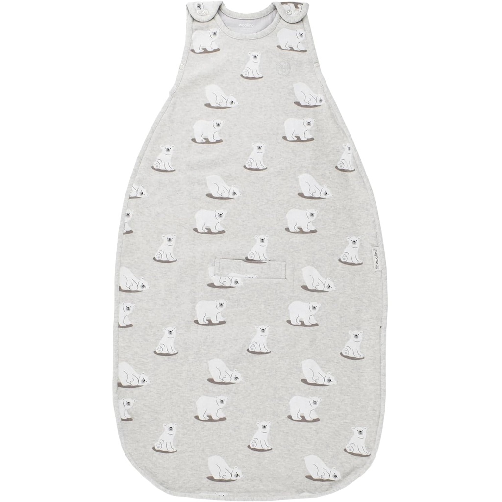 Woolino 4 Season Sleep Sack - Ultimate Merino Wool ve Organik Pamuk Uyku Bag - Bebek için İki Yollu Bir Evrensel Boyut Uyku Sack (2-24 Ay) - Polar Bear Bear Bear