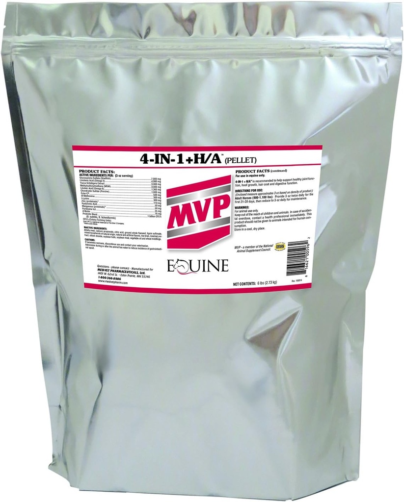 MVP 4-in-1 +H/A (6 lb) Ortak, Saç, Hoof & Digestive Support for Horses