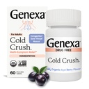 Genxa Cold Crush | Multi-Symptom Cough & Cold Relief for Yetişkinler | Delicious Organic Acai Berry Flavor | Sertifikalı Organik & Non-GMO | Homeopathic Remedy Made Clean | 60 Chewable Tabletler