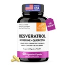 Sandhu's Resveratrol with Berberine for Gut Health | Digestive Supplement for Women & Men | Green Tea, Star Anise, DGL, Grape Seed Extract & Quercetin | Eases Bloating | 60 Capsules